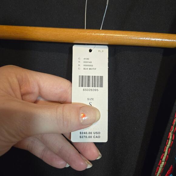 Anthropologie Small Not So Serious Embroidered Dress Floral Aztec Cottage Witchy - Picture 4 of 10